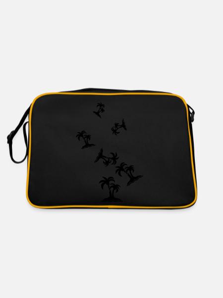 palm island symbol - Retro Bag - black/gold - Back