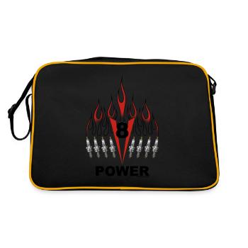 v8 - Sac Retro - noir/or - Dos