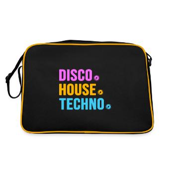 Disco House Techno ballern hard Bass Rave - Sac Retro - noir/or - Dos
