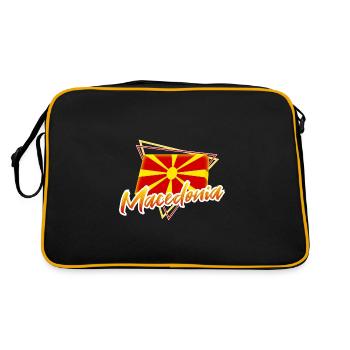 Mazedonien - Retro Tasche - Schwarz/Gold - Hinten