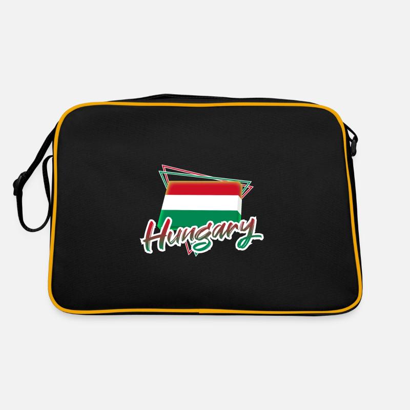 Ungarn - Retro Tasche - Schwarz/Gold