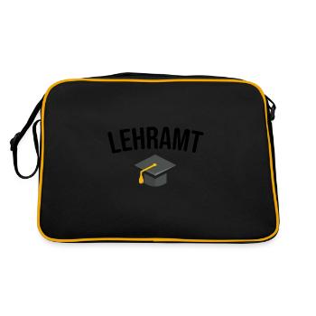 Lehramt Studium Abschluss - Retro Tasche - Schwarz/Gold - Hinten