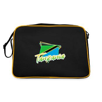 Tansania - Retro Tasche - Schwarz/Gold - Hinten