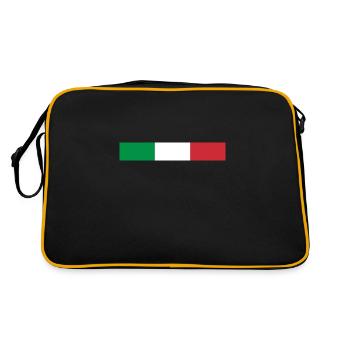 Italien Fahne - Retro Tasche - Schwarz/Gold - Hinten
