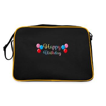 Happy Birthday Greetings - Retro Bag - black/gold - Back