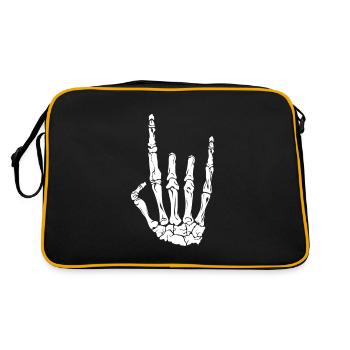 Squelette Rock Heavy Metal Hand - Sac Retro - noir/or - Dos