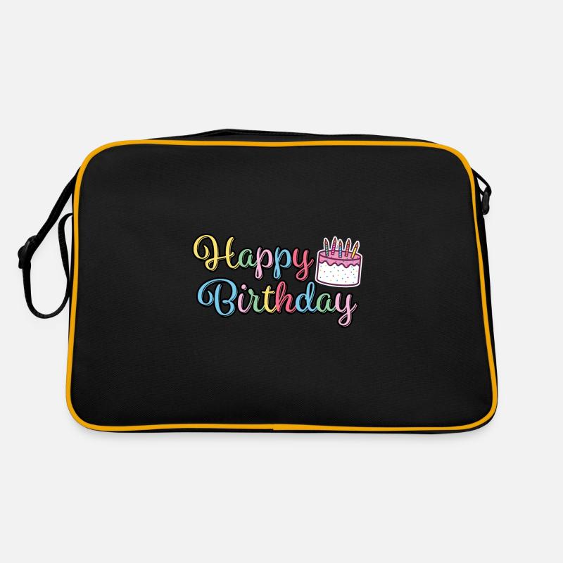 Joyeux anniversaire Joyeux gâteau d’anniversaire Sac Retro