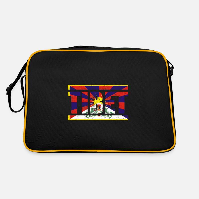 Tibet - Retro Tasche - Schwarz/Gold
