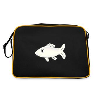 Fish Shirt Fish Motif,Fishing Clothing Gift - Retro Bag - black/gold - Back