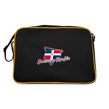 Dominikanische Republik - Retro Tasche - Schwarz/Gold - Hinten