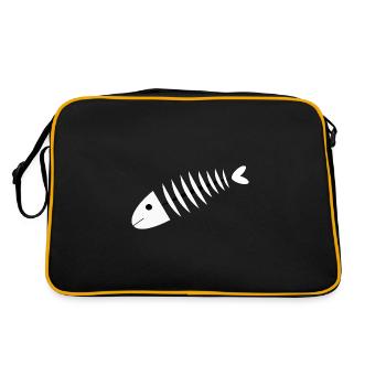 Fish Fish Fish Fish Bone Fishing Angler Gift - Retro Bag - black/gold - Back