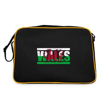 Wales - Retro Tasche - Schwarz/Gold - Hinten