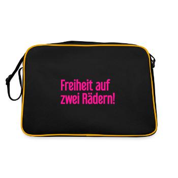 Freedom on Two Wheels - Cyclist Design - Retro Bag - black/gold - Back