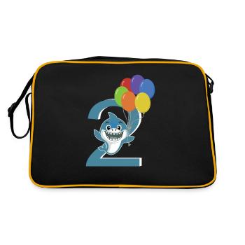 2e anniversaire requin 2 ans cadeau costume - Sac Retro - noir/or - Dos