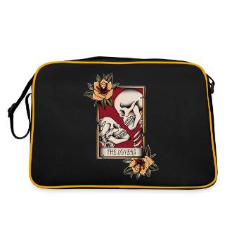 The lovers - skulls & roses - Retro Tasche - Schwarz/Gold - Hinten