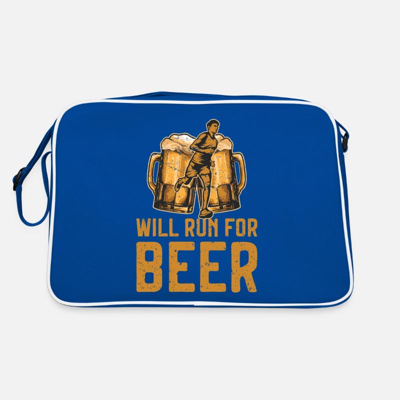 Will Run for Beer Trail Running Marathon Runner Retro Bag