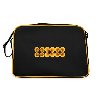 70s Flower Pattern Retro - Retro Bag - black/gold - Back