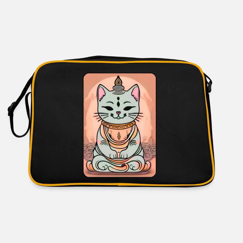 Chat mignon en position de yoga de Bouddha Sac Retro