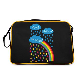 dont worry be happy - Retro Tasche - Schwarz/Gold - Hinten