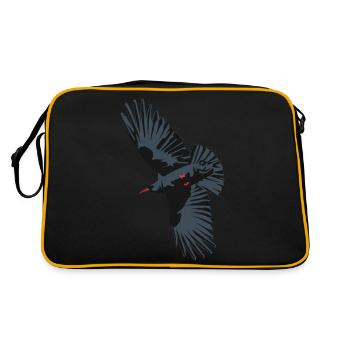 Red Billed Chough 1 - Retro Bag - black/gold - Back