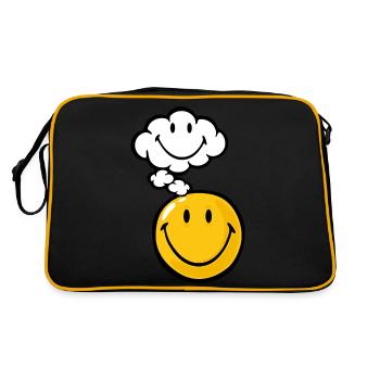 Smiley Thought - Retro Tasche - Schwarz/Gold - Hinten