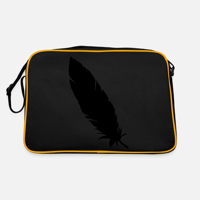 Feather simple black Retro Bag