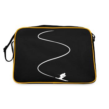 Alpine Ski skiers Ski slope Minimalist - Retro Bag - black/gold - Back