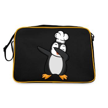 dab dabbing pingouin cuisinier bandes dessinées cadeau cuisine - Sac Retro - noir/or - Dos
