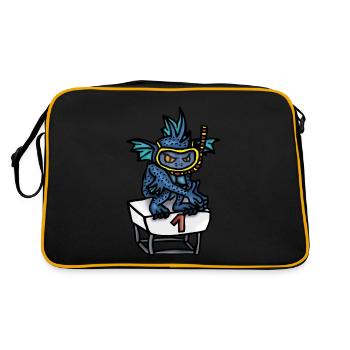 Dorsal Fins Bob - Retro Bag - black/gold - Back