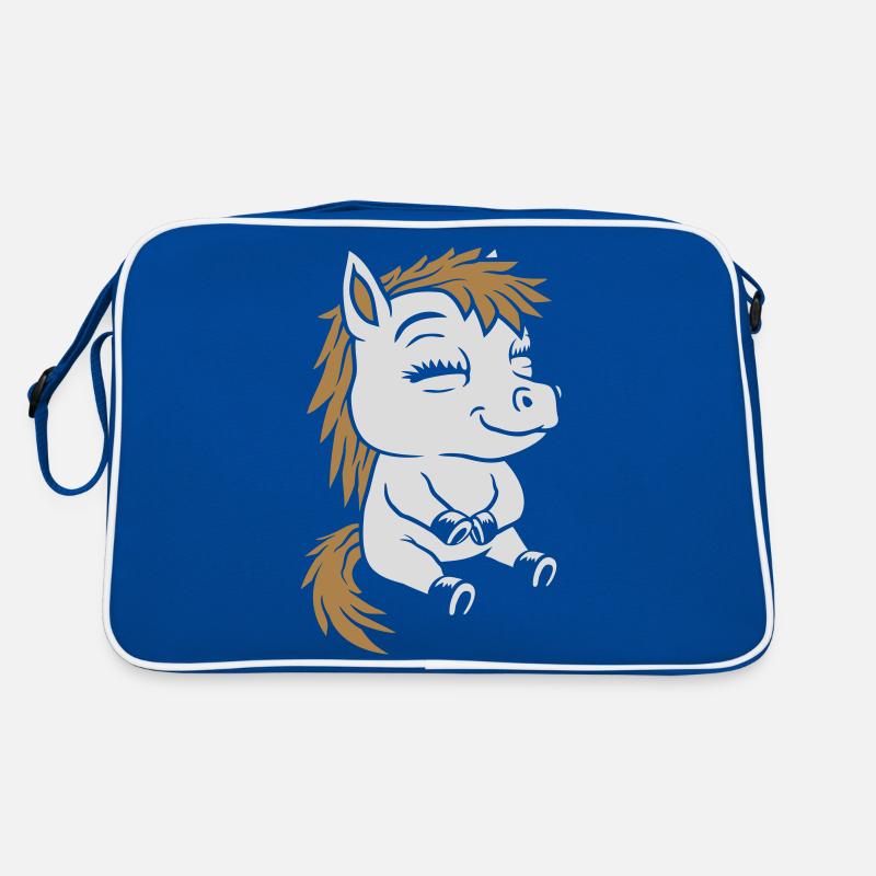 Sitzendes kleines Comic Pony Retro Tasche