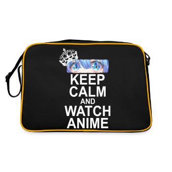 Keep Calm And Watch Anime - Retro Tasche - Schwarz/Gold - Hinten