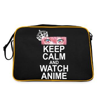 Keep Calm And Watch Anime - Retro Tasche - Schwarz/Gold - Hinten