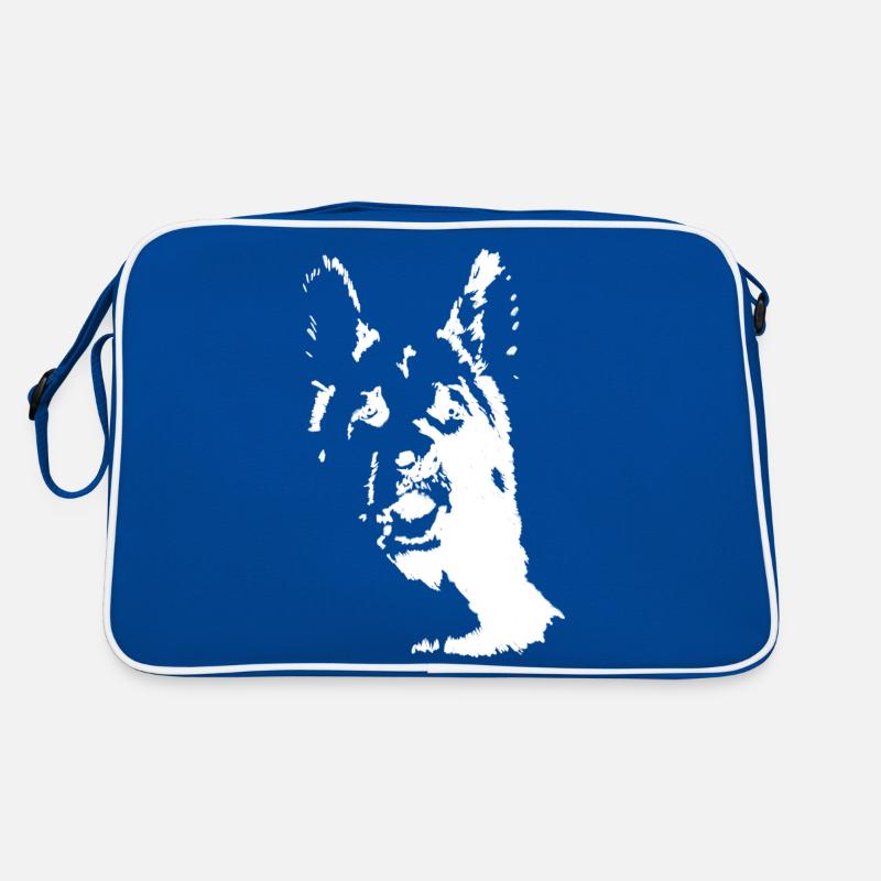 Deutscher Schäferhund Frontalansicht Retro Tasche