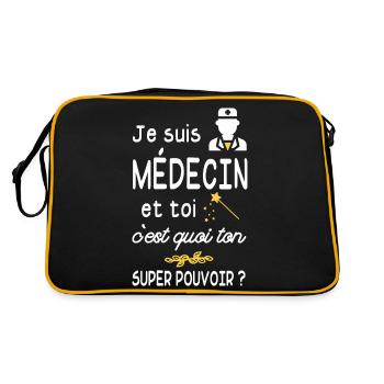 je suis médecin - Sac Retro - noir/or - Dos