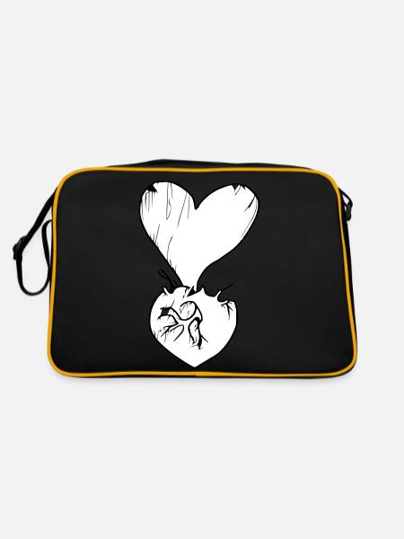 Symbole de coeur Amour Mignons Cœurs Rose Dessin Vecteur - Sac Retro - noir/or - Dos