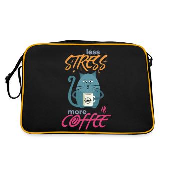 Less Stress More Coffee - Chats Drôles et Café - Sac Retro - noir/or - Dos