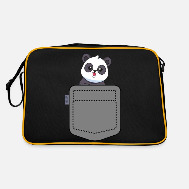 Panda in der Tasche Retro Tasche