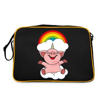 Corne de cochon avec arc-en-ciel - Sac Retro - noir/or - Dos