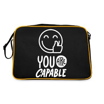 Slogan de motivation You-Are-Capable avec smileyface - Sac Retro - noir/or - Dos