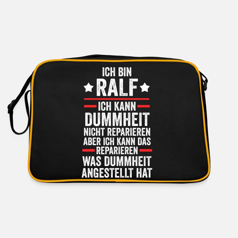 Ralf - Retro Tasche - Schwarz/Gold