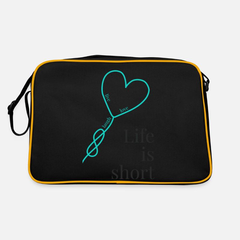 Life is short - Retro Tasche - Schwarz/Gold