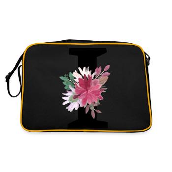 Lettre i floral - Sac Retro - noir/or - Dos