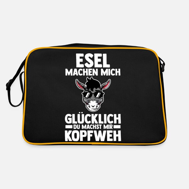 Esel - Retro Tasche - Schwarz/Gold