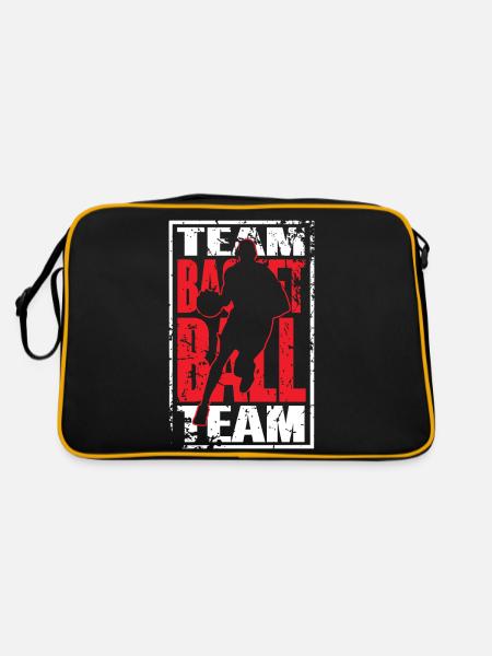 Basketball Basketballer - Retro Tasche - Schwarz/Gold