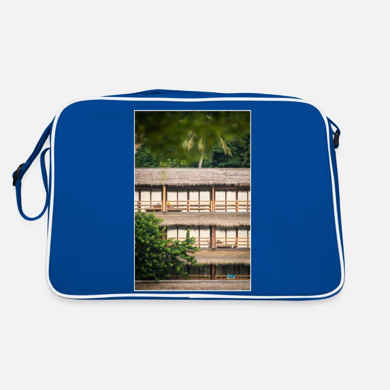 hotel under palm trees Retro Tasche