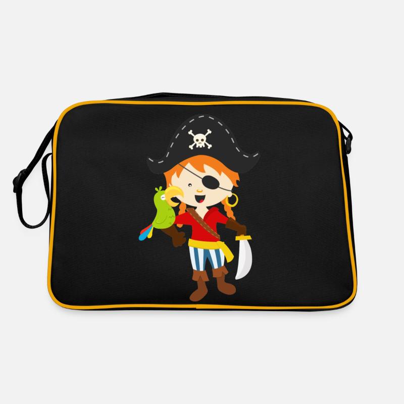Pirat und Papagei Retro Tasche