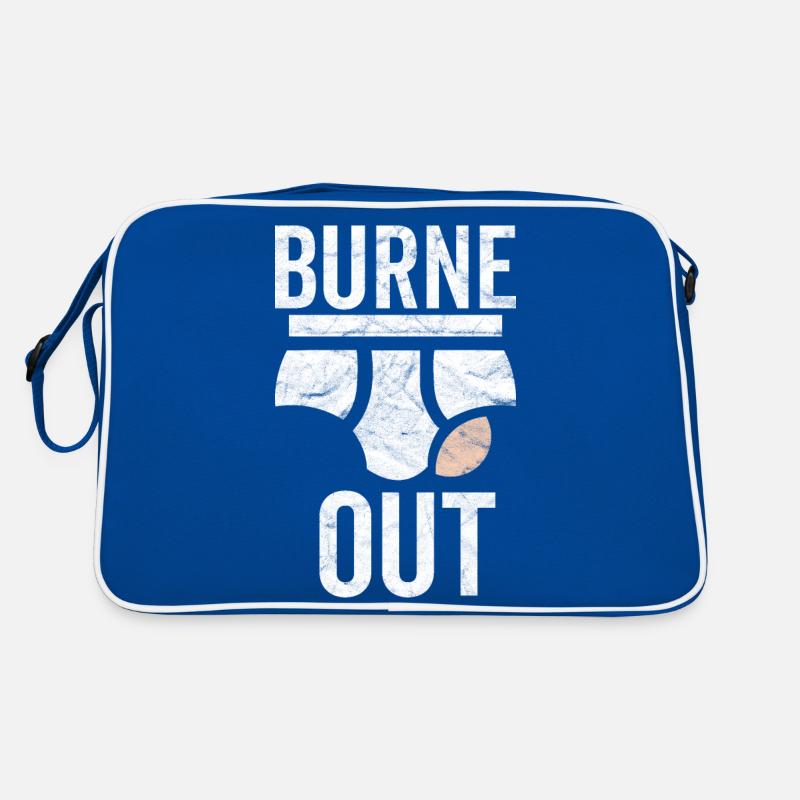 Burne out briefs humor burn out colleague work Retro Bag