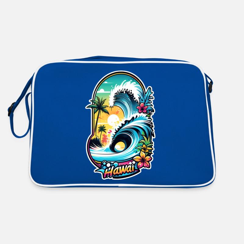 Surfing Beach Palm Tree Sunshine Holidays Retro Bag