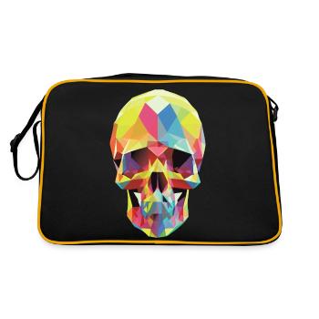 Crâne Low Poly - Sac Retro - noir/or - Dos