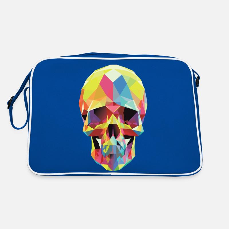 Low-Poly-Schädel Retro Tasche